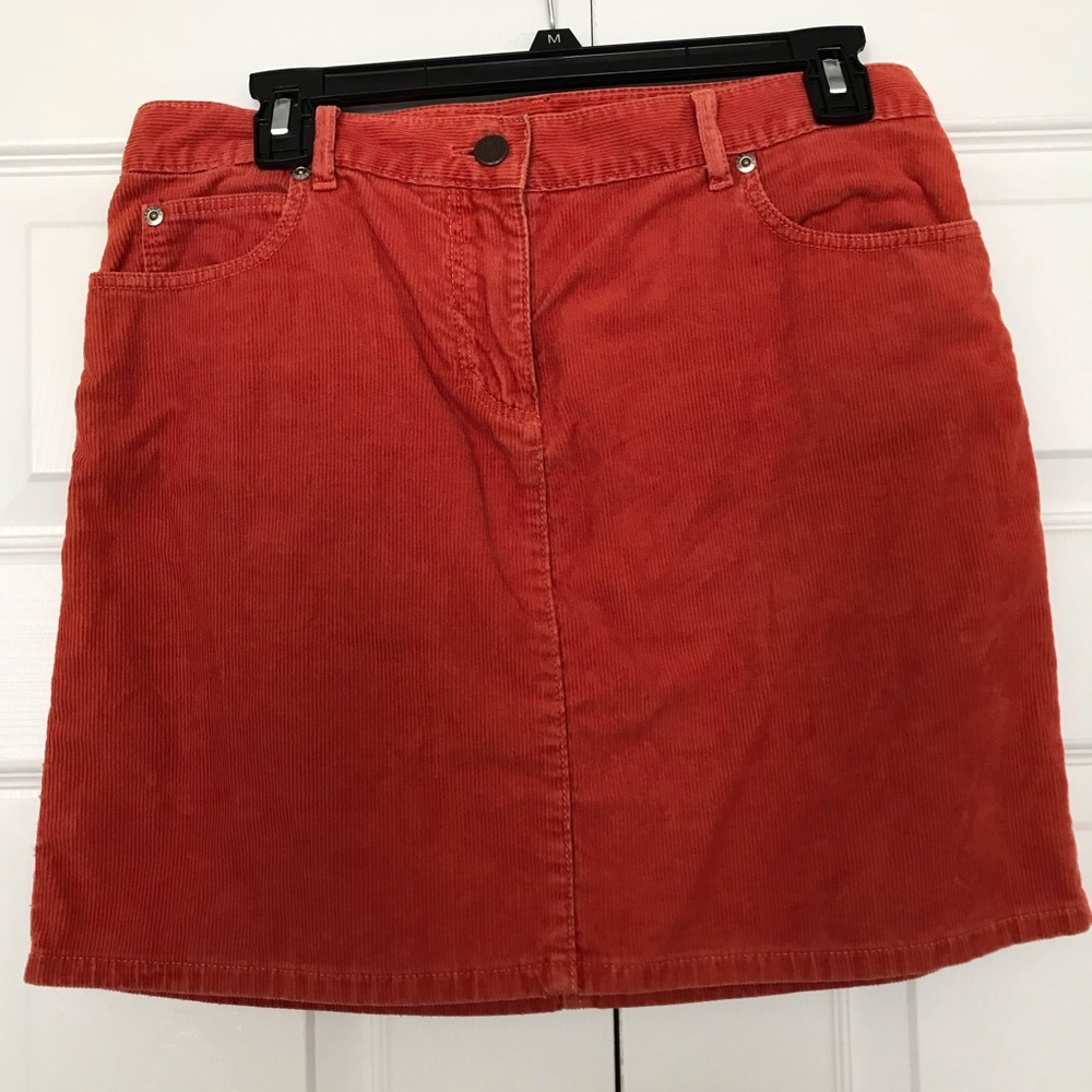 JCrew Orange Corduroy Skirt